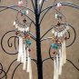Exquisite Handmade Chandelier Tribal Beads & Shells Silver Hoop Earrings