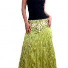 GREEN DRAGONFLY FLORAL CROCHET COTTON LONG SKIRT/TUBE DRESS