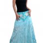 SKY BLUE DRAGONFLY FLORAL CROCHET COTTON LONG SKIRT/TUBE DRESS