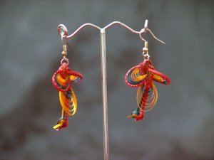 Colourful 'Dragonfly' Handmade Hoop Gypsy Boho Hippie Earrings