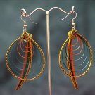 Colourful 'Oval Spiral' Handmade Hoop Gypsy Boho Hippie Earrings