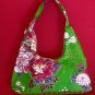 GREEN SMALL BOHO SAKURA FLORAL SHOULDER HANDBAG PURSE