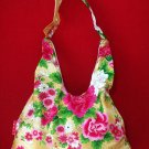 GOLD BOHO KIMONO PINK FLORAL STRAP SHOULDER HANDBAG
