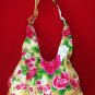 GOLD BOHO KIMONO PINK FLORAL STRAP SHOULDER HANDBAG