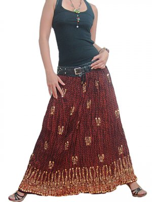 BLACK GYPSY BOHO FLORAL SEQUINS LONG SKIRT/TUBE DRESS