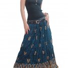 BLACK GYPSY BOHO FLORAL SEQUINS LONG SKIRT/TUBE DRESS