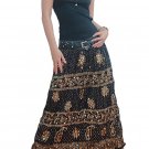 BLACK GYPSY BOHO FLORAL SEQUINS LONG SKIRT/TUBE DRESS