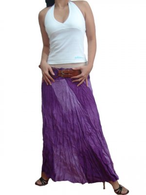 ROMANTIC PURPLE GYPSY RESORT CRINKLED LONG SKIRT/TUBE DRESS