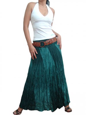 GREEN GYPSY RESORT CRINKLED LONG SKIRT/TUBE DRESS