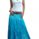 SEA BLUE GYPSY RESORT CRINKLED LONG SKIRT/TUBE DRESS