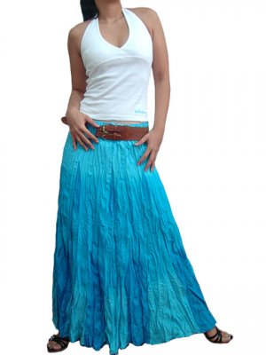 SEA BLUE GYPSY RESORT CRINKLED LONG SKIRT/TUBE DRESS