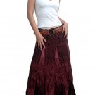 DARK BROWN GYPSY RESORT CRINKLED LONG SKIRT/TUBE DRESS