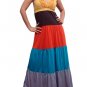 Celebrity Style Ruffles V-neck Colour Block Halter Low Back Maxi Dress