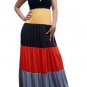 Celebrity Style Ruffles V-neck Colour Block Halter Low Back Maxi Dress