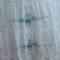 White 4-tiered Boho Light Blue Floral Embroidery Cotton Drawstring Long Skirt / Tube Dress