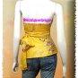 White Cotton Floral V-neck Ruffles Wrap Halter Top / Blouse