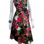 BLACK RUFFLES V-NECK FLORAL HALTER WEDDING WRAP DRESS