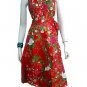 RED RUFFLES V-NECK FLORAL HALTER WEDDING WRAP DRESS