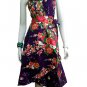 PURPLE RUFFLES V-NECK FLORAL HALTER WEDDING WRAP DRESS