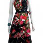 BLACK RUFFLES V-NECK FLORAL HALTER WEDDING WRAP DRESS