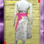 WHITE RUFFLES V-NECK FLORAL HALTER WEDDING WRAP DRESS SZ M to XL
