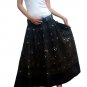 BLACK GYPSY BOHO BROWN PRINTS LONG SKIRT/DRESS