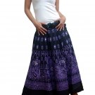 BLACK GYPSY BOHO PURPLE PRINTS LONG SKIRT/DRESS