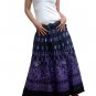 BLACK GYPSY BOHO PURPLE PRINTS LONG SKIRT/DRESS