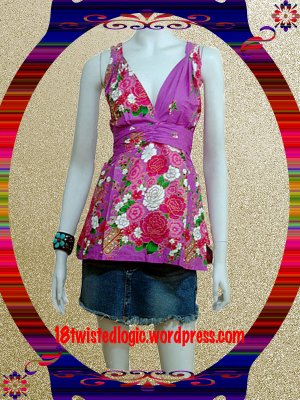 PURPLE RUFFLES STRAP V-NECK BABYDOLL TOP