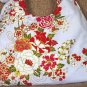 WHITE BOHO KIMONO FLORAL STRAP SHOULDER HANDBAG