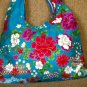 BLUE BOHO KIMONO FLORAL STRAP SHOULDER HANDBAG