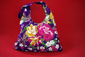 Royal Purple BOHO KIMONO FLORAL STRAP SHOULDER HANDBAG