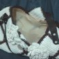 WHITE FLORAL CROCHET LEATHER STRAP SHOULDER BAG