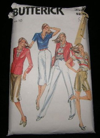Vintage 1970's Butterick Sewing Pattern 3161 Size 10 Jacket Blouse Shirt Pants Shorts Skirt UNCUT