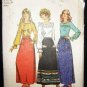 Vintage 1970's Bo Ho Hippie Simplicity Sewing Pattern 9771 Skirt Blouse Size 16 CUT