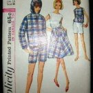 Vintage 1960's Simplicity Sewing Pattern 5836 Womans Jacket Flare Skirt Blouse Shorts Size 16 CUT