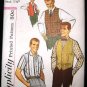 Vintage 1960's Simplicity Mens Sewing Pattern 4160 Shirt Vest Size 40 UNCUT