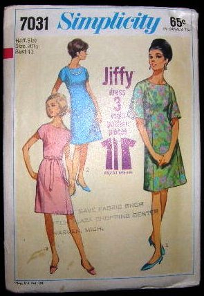 simplicity jiffy pattern plus dress sewing 1960 cut ecrater