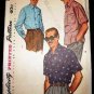 Vintage 1950's Simplicity Mens Sewing Pattern 4981 Shirt Long or Short Sleeve Size Ex Large CUT