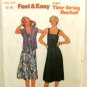 Vintage 1970's Quick Butterick Sewing Pattern 6521 Jacket Dress Belt Size 6 - 8 UNCUT