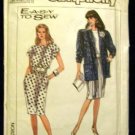 1980's Vintage Simplicity Easy to Sew Sewing Pattern 9045 Dress Jacket Size 16 CUT