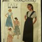 Vintage 80's Simplicity Easy to Sew Sewing Pattern 9523 Blouse Suspenders Skirt Size 6 - 14 CUT