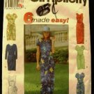 90's Simplicity 6 Made Easy Sewing Pattern 8070 Front or Side Tie Hawaiian Dress Size 6 - 10 CUT
