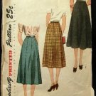 Vintage 40's Simplicity Sewing Pattern 2339 Skirt in 2 Styles Waist Size 28 Hip Size 37 CUT