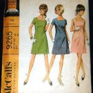 Vintage 60's McCalls Sewing Pattern 9265 Sleeveless or Short Sleeve Dress Square Neck Size 14 UNCUT