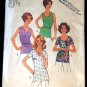 1970's Simplicity Sewing Pattern 6975 Short Sleeve Sleeveless V-Neck Top Plus Size 44 - 46 UNCUT
