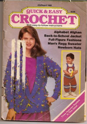 1988 Quick and Easy Crochet Pattern Booklet Afghan Sweater Hat Doily Tablecloth Vest Halter A1000