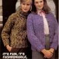 Unger Knitting Pattern Leaflet 247 Disco Yarn Sweater Sweaters 4 Styles A1018