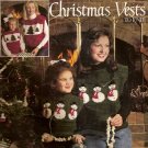 Leisure Arts Knitting Pattern Leaflet #750 Christmas Vest Snowman Tree Womans or Girls  A1046