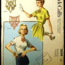 Vintage 1950's McCalls Sewing Pattern 2029 Blouse with Alphabet Transfer Size 16 UNCUT